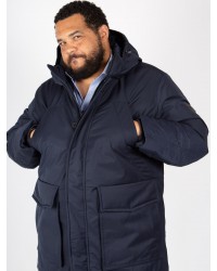 Parka à capuche amovible Tommy Hilfiger grande taille bleu marine