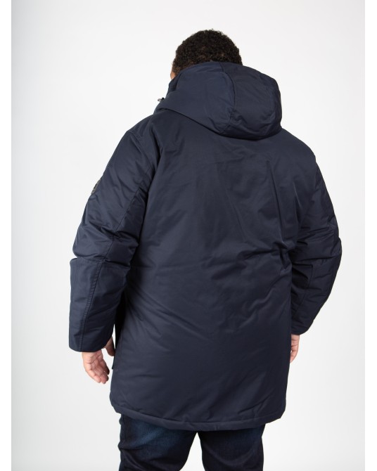 Parka à capuche amovible Tommy Hilfiger grande taille bleu marine