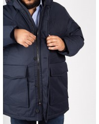 Parka à capuche amovible Tommy Hilfiger grande taille bleu marine