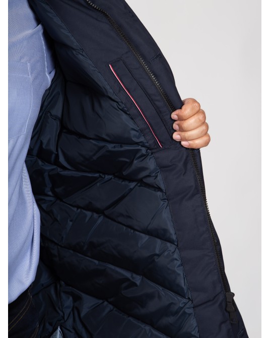 Parka à capuche amovible Tommy Hilfiger grande taille bleu marine