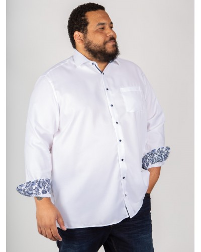 Chemise piqué Maneven grande taille blanc