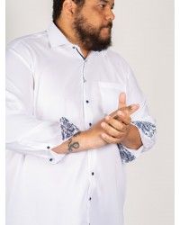 Chemise piqué Maneven grande taille blanc