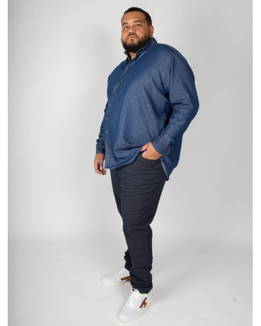 Chemise Hastorg grande taille en denim bleue