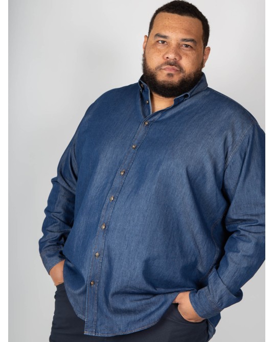 Chemise Hastorg grande taille en denim bleue