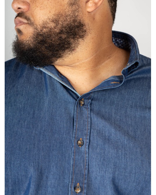 Chemise Hastorg grande taille en denim bleue