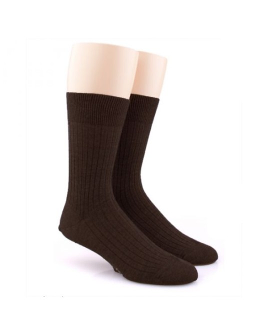 Chaussettes laine mérinos Intemporel marron : grande taille du 46 au 51