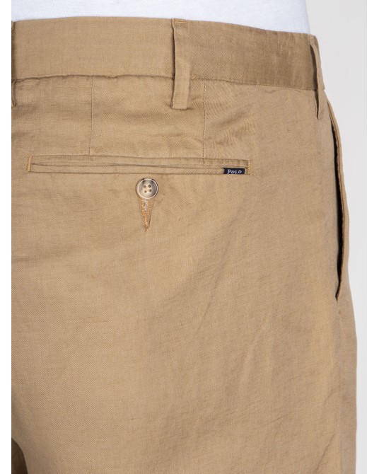 Short chino en lin tencel Ralph Lauren grande taille beige