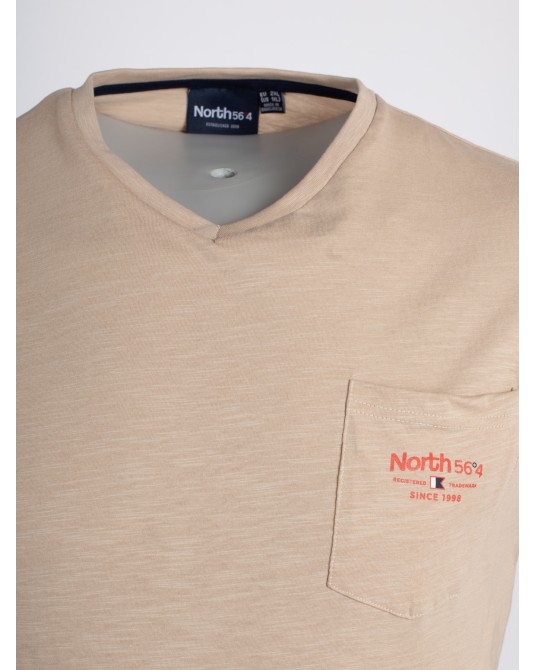 Tee shirt flammé North 564 grande taille beige