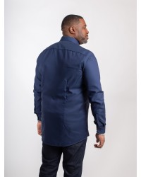 Chemise piqué Maneven manches extra-longues 72 cm bleu marine