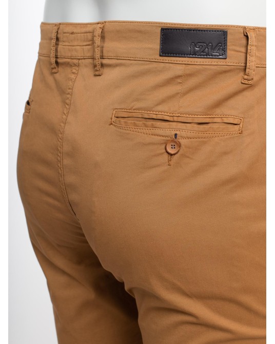 Pantalon chino 1214 camel en coton pima pour Homme Grand