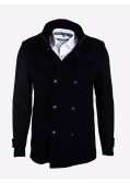 Manteau caban double col Trandy bleu marine pour homme grand