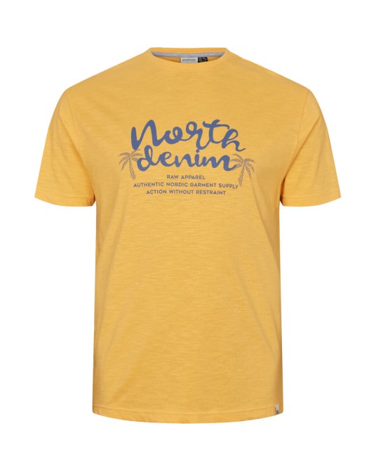 Tee shirt flammé North 564 grande taille jaune