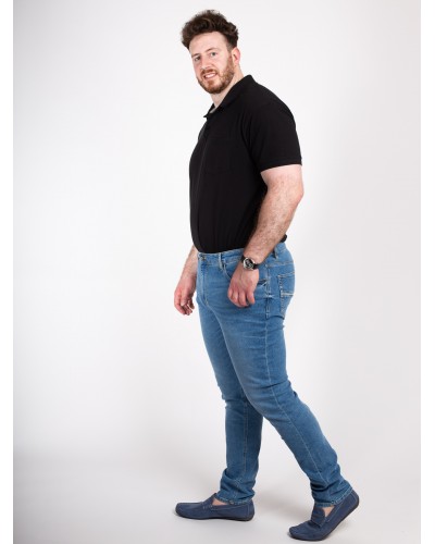 Pantalon Slim En Denim Stretch Luxe - Noir - Taille : 38 - Homme