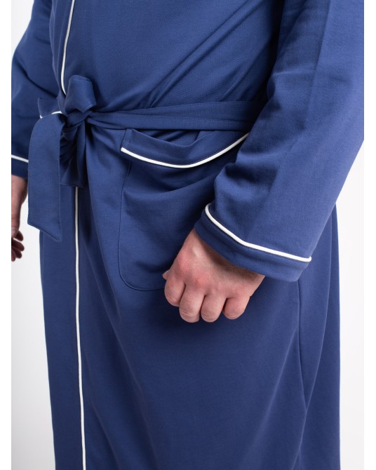 Robe de chambre en jersey Ralph Lauren grande taille bleu