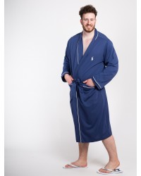 Robe de chambre en jersey Ralph Lauren grande taille bleu