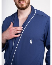 Robe de chambre en jersey Ralph Lauren grande taille bleu