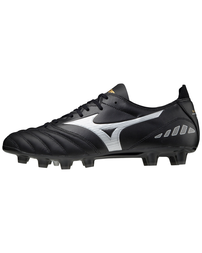 Chaussures de football Morelia en cuir Mizuno grande taille noir