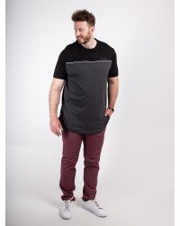 Tee shirt color block Duke grande taille anthracite