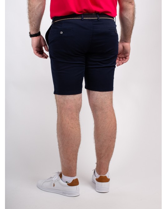 Short chino 1214 grande taille avec ceinture bleu marine