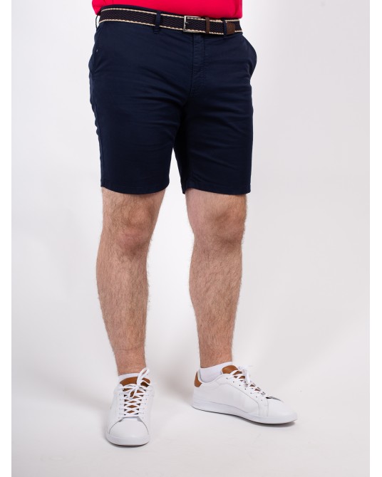 Short chino 1214 grande taille avec ceinture bleu marine