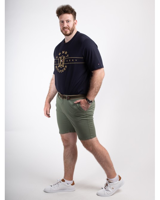 Short chino 1214 grande taille avec ceinture vert kaki