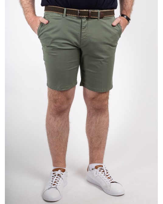 Short chino 1214 grande taille avec ceinture vert kaki