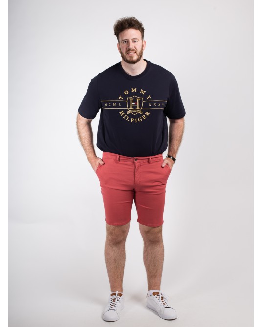 Short chino armuré 1214 grande taille rouge