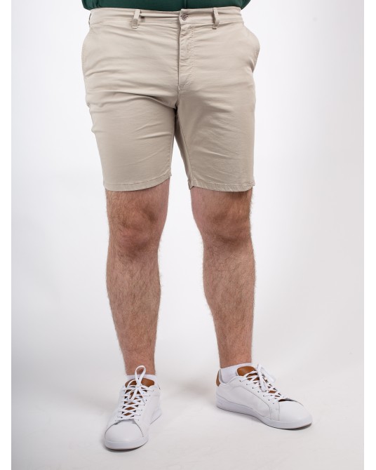 Short chino 1214 grande taille gabardine beige