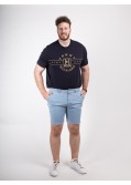 Short chino 1214 grande taille gabardine bleu ciel