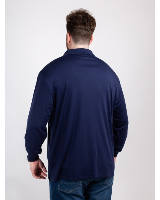 Polo manches longues jersey Ralph Lauren grande taille bleu marine