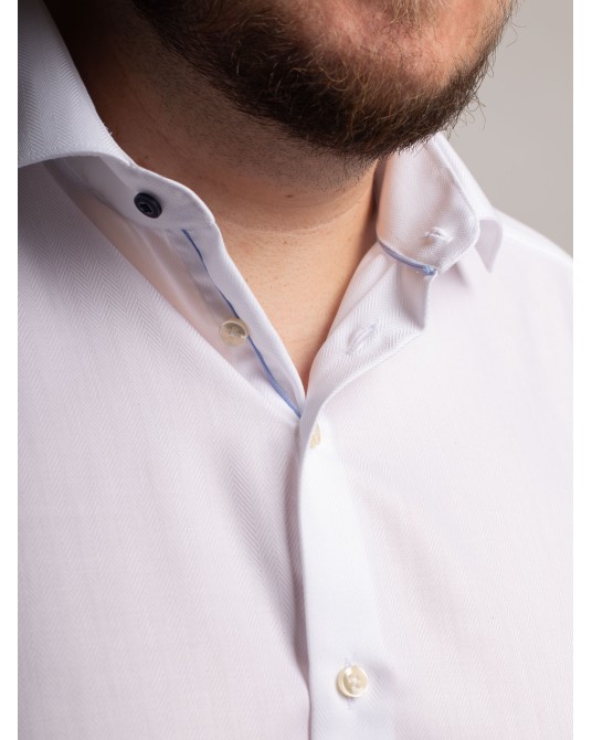 Chemise chevronJ.Ordell grande taille blanc