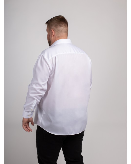 Chemise chevronJ.Ordell grande taille blanc