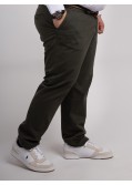 Pantalon chino 1214 grande taille avec ceinture vert kaki