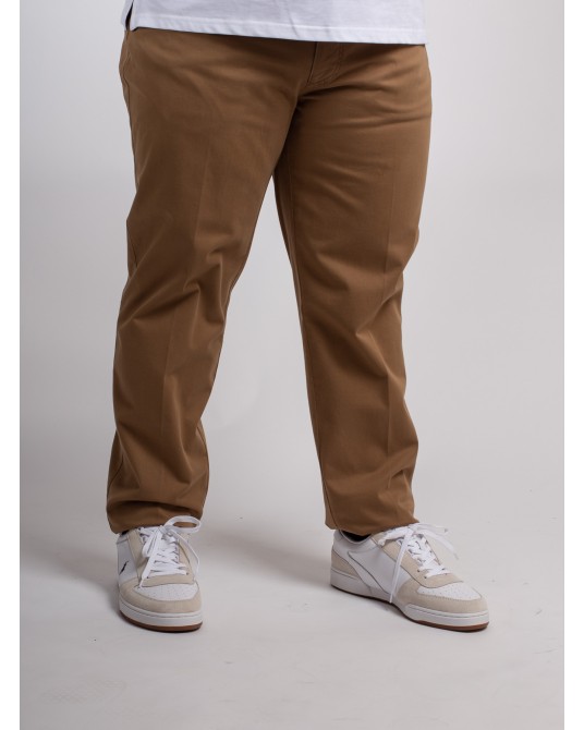 Pantalon chino Maneven grande taille noisette