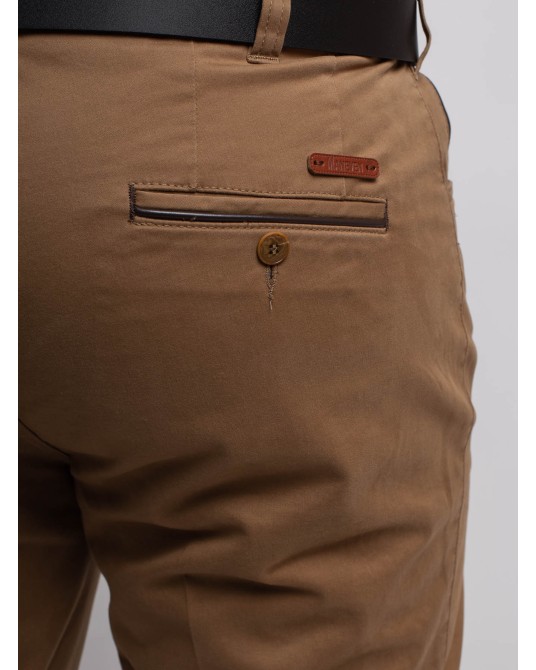 Pantalon chino Maneven grande taille noisette