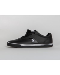 Sneakers Hanford Ralph Lauren grande taille en cuir noir