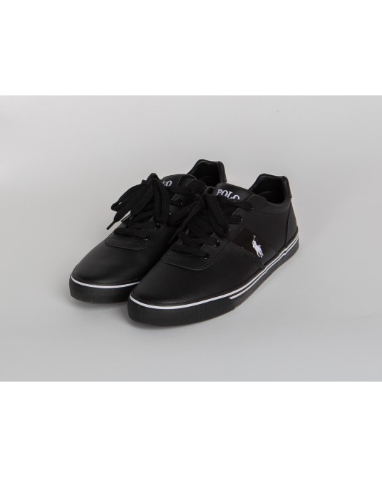 Sneakers Hanford Ralph Lauren grande taille en cuir noir