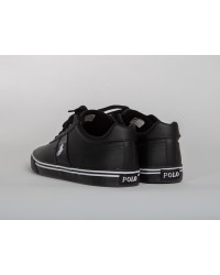 Sneakers Hanford Ralph Lauren grande taille en cuir noir