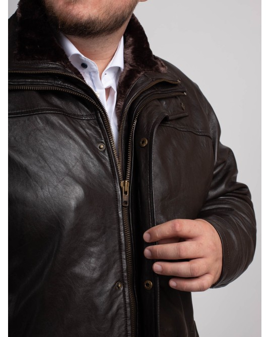 Veste en cuir Land of Heritage grande taille marron