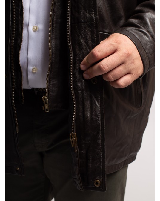 Veste en cuir Land of Heritage grande taille marron