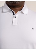 Polo piqué stretch Casa Moda grande taille blanc