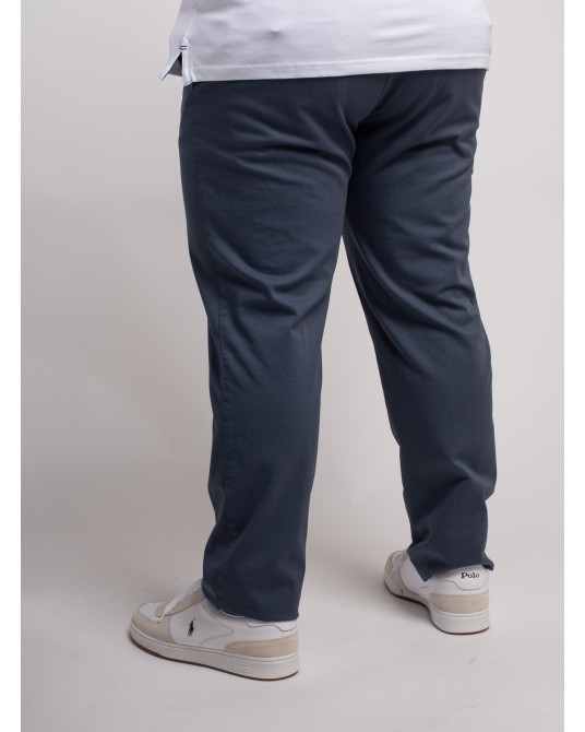 Pantalon chino natté 1214 grande taille bleu