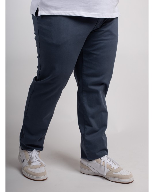 Pantalon chino natté 1214 grande taille bleu