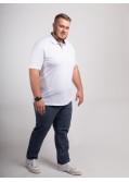 Pantalon chino natté 1214 grande taille bleu