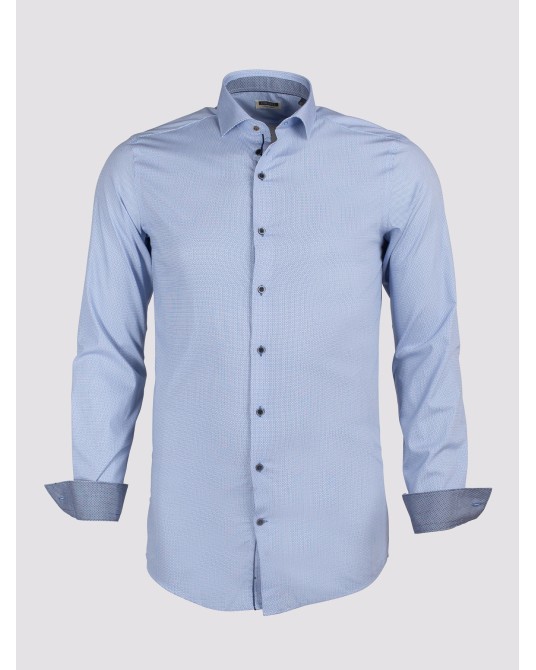 Chemise micro motif croix J.Ordell manches extra-longues 72 cm bleu NI