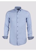 Chemise micro motif croix J.Ordell manches extra-longues 72 cm bleu NI