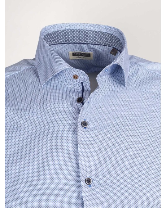 Chemise micro motif croix J.Ordell manches extra-longues 72 cm bleu NI