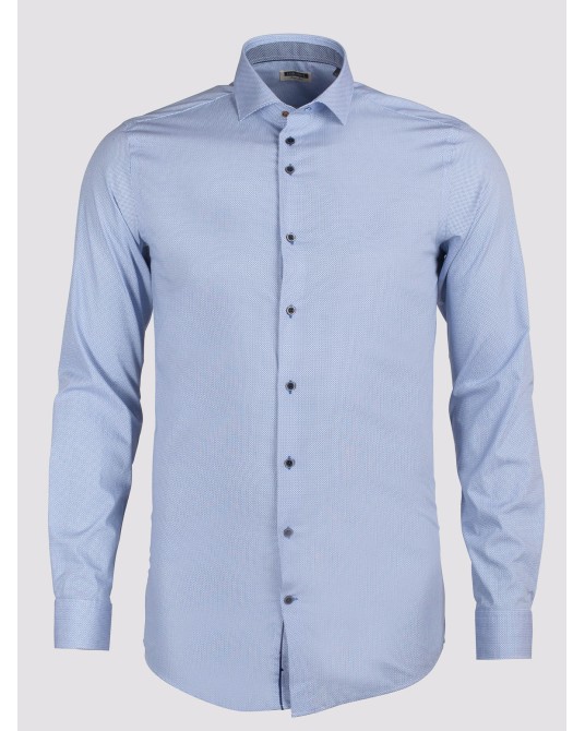 Chemise micro motif croix J.Ordell manches extra-longues 72 cm bleu NI