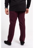 Pantalon chino sergé 1214 grande taille avec ceinture bordeaux