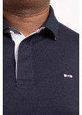 Polo manches longues color block Eden Park grande taille bleu marine